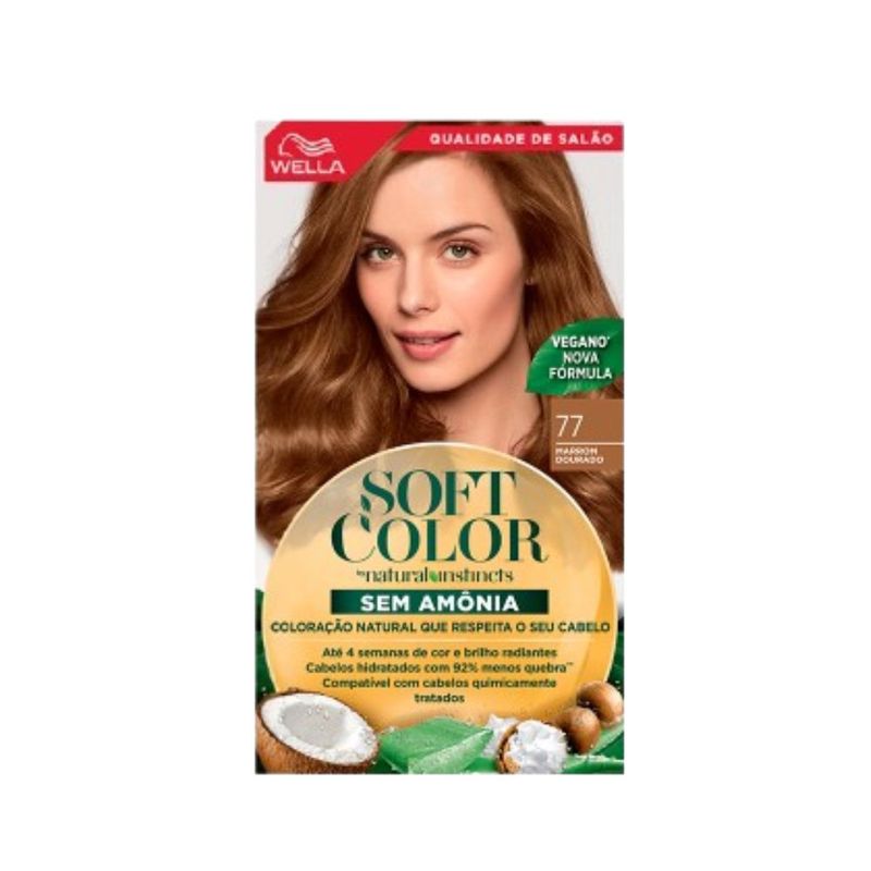 Tintura Capilar Soft Color Cor Marrom Dourado 77 Wella