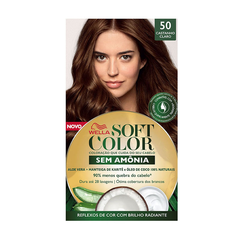 Tintura Capilar Soft Color Cor Castanho Claro 50 Wella