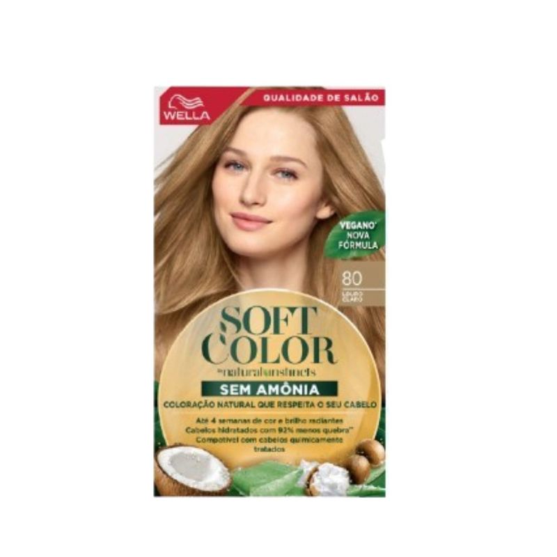 Tintura Capilar Soft Color Cor Louro Claro 80 Wella