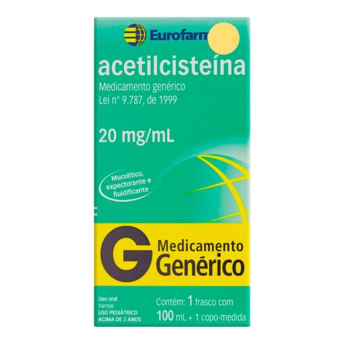 Acetilcisteina 20mg xarope 100ml Eurofarma