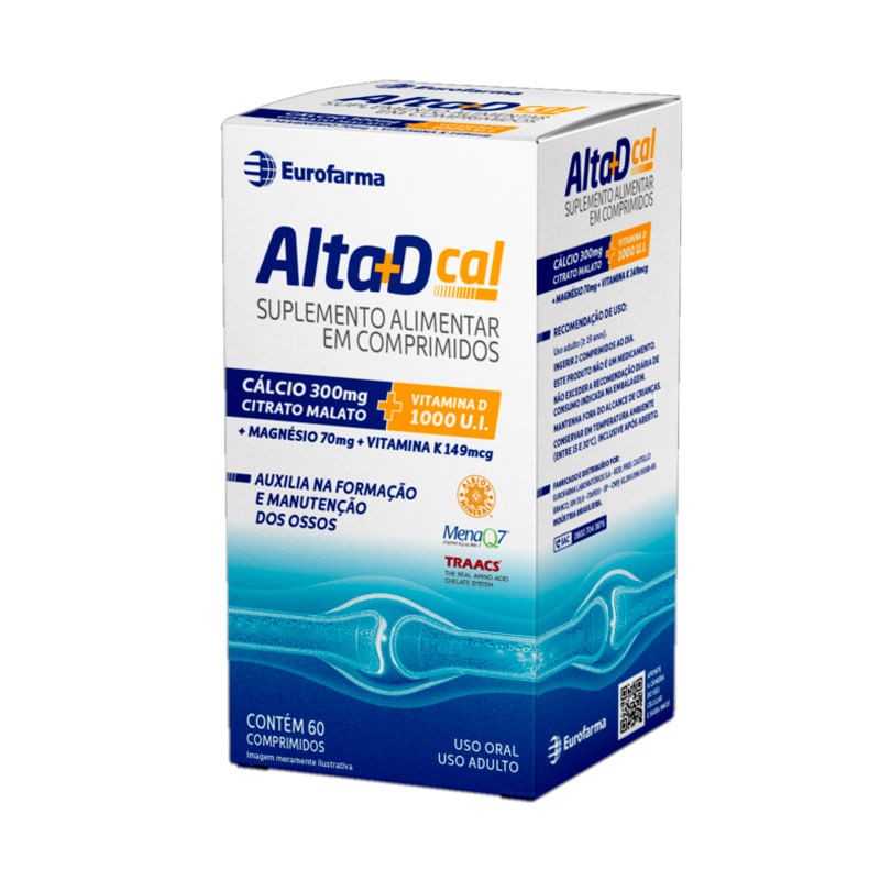 Calcio 300mg + Vitamina D 1000UI Alta D Cal c/60 Comprimidos