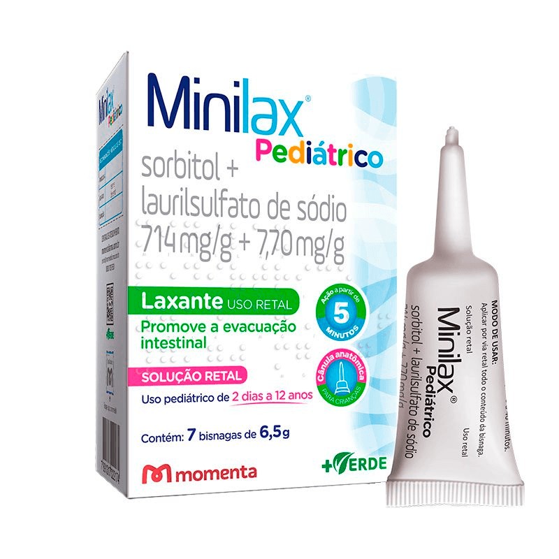 Minilax Pediatrico Sorbitol 714mg + Laurilsulfato De Sodio 7,70mg Soluçao Retal 7 Bisnagas