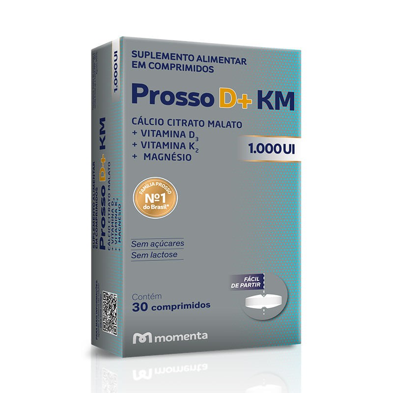 Calcio Prosso D+ Km Mdk 1000UI c/30 Comprimidos