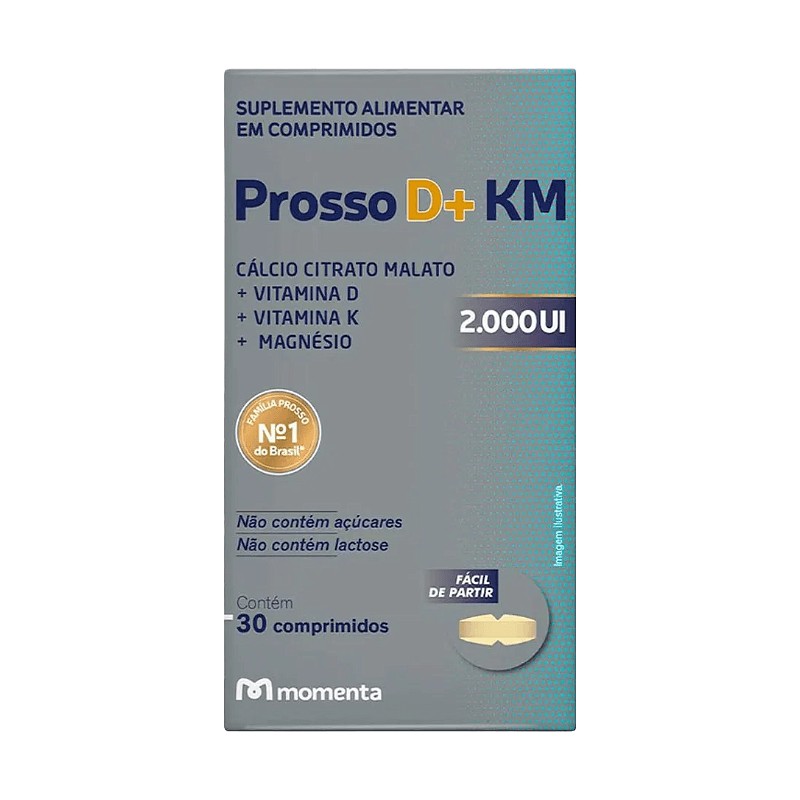 Calcio Prosso D+ Km Mdk 2000UI c/30 Comprimidos