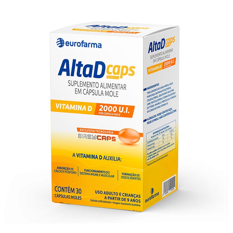 Alta D Caps c/30 Capsulas Vitamina D 2.000UI