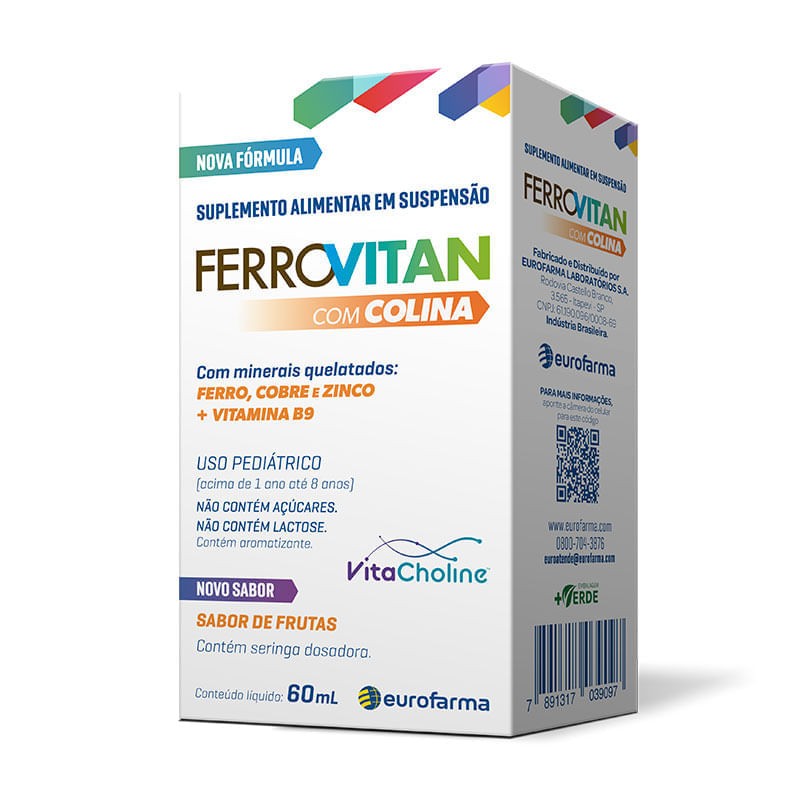 Ferrovitan Com Colina Solucao 60ml Nova Formula