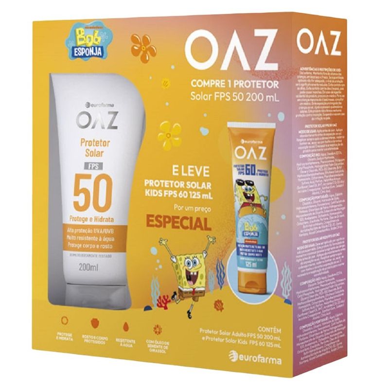 Kit OAZ Protetor Solar FPS 50 + Kids FPS 60