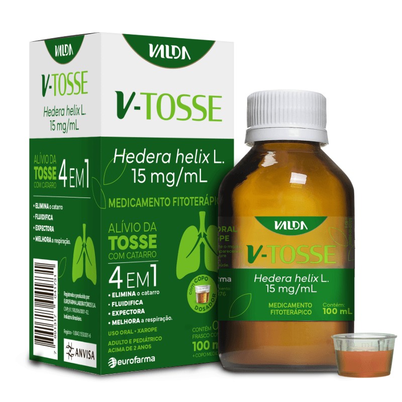 Valda V-tosse Hedera Helix 15mg/ml Xarope + Frasco Dosador 100ml