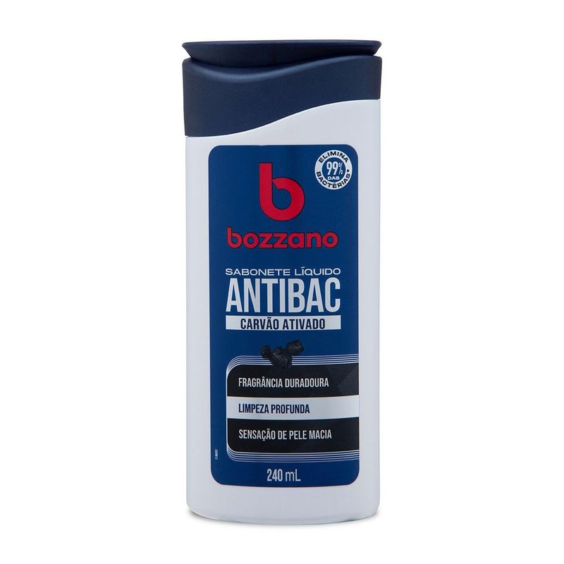 Sabonete Liquido Carvao Ativado Bozzano Antibac Frasco 240ml