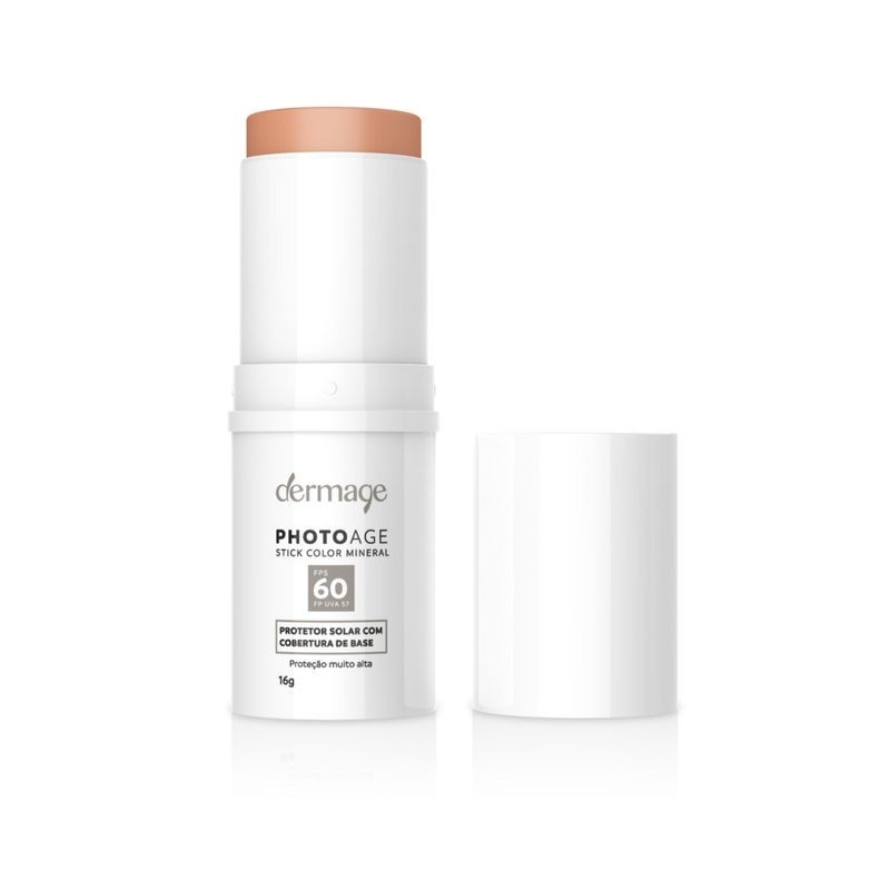 Photoage Stick Protetor Solar Mineral Com Cobertura De Base Nude Fps60 Dermage 16g