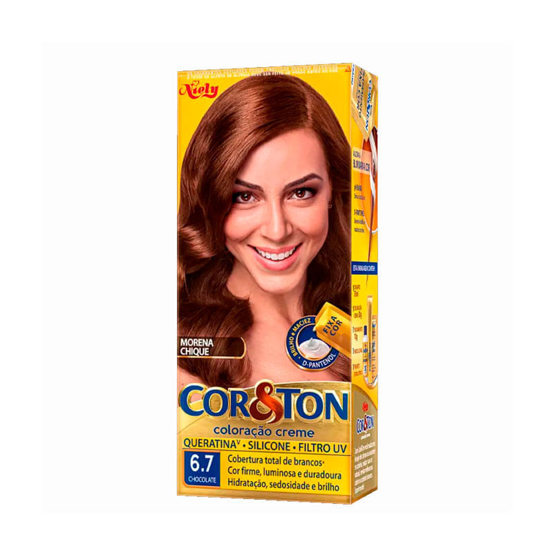 Tintura Capilar Permanente Niely Cor&Ton Cor 6.7 Chocolate