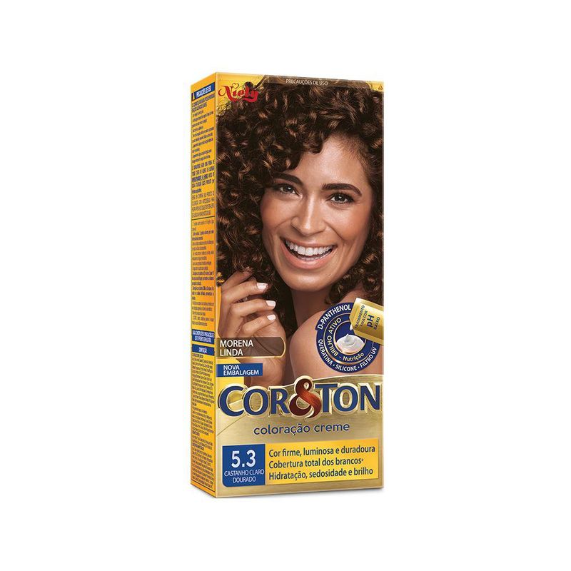 Tinta De Cabelo Cor&Ton Niely 5.3 Castanho Claro Dourado