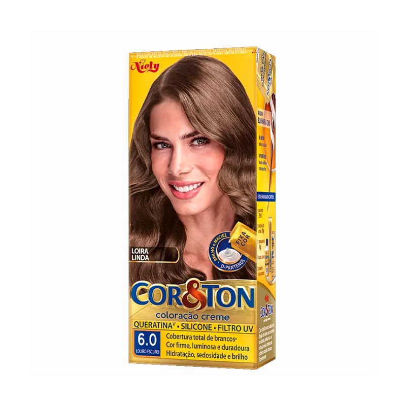 Tintura Capilar Permanente Niely Cor&Ton Cor 6.0 Louro Escuro