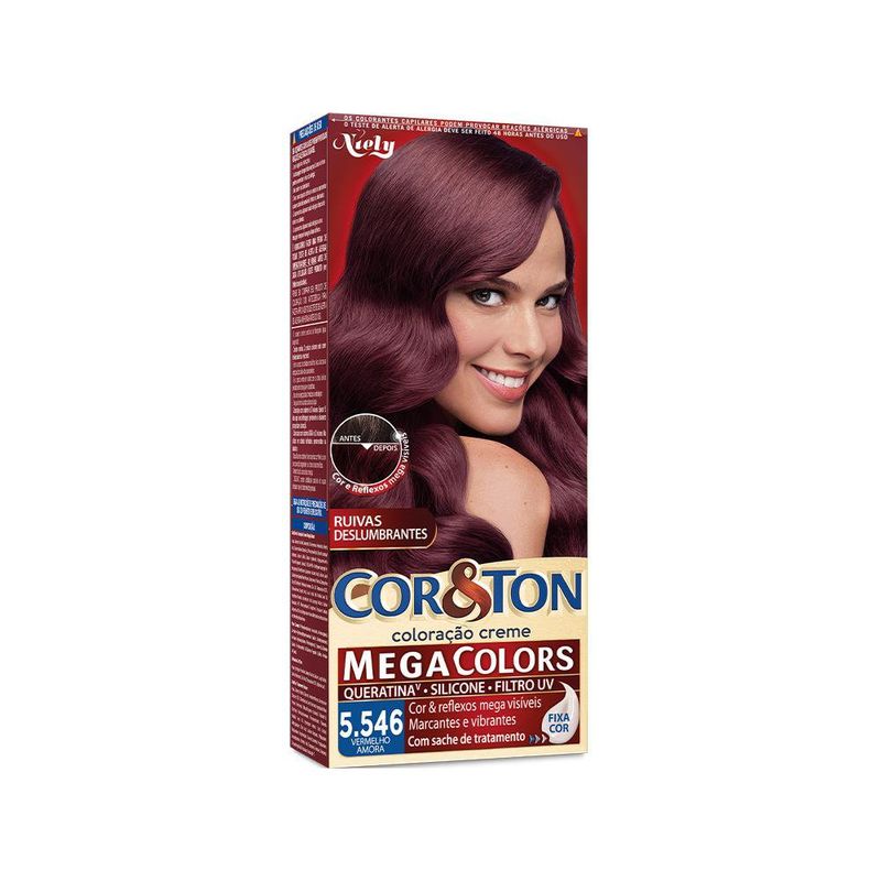 Tintura Capilar Permanente Niely Cor&Ton Cor 5.546 Vermelho Amora