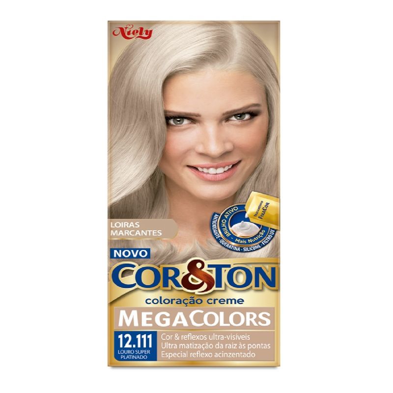 Tintura Capilar Permanente Niely Cor&Ton Cor 12.111 Loiro Super Platinado