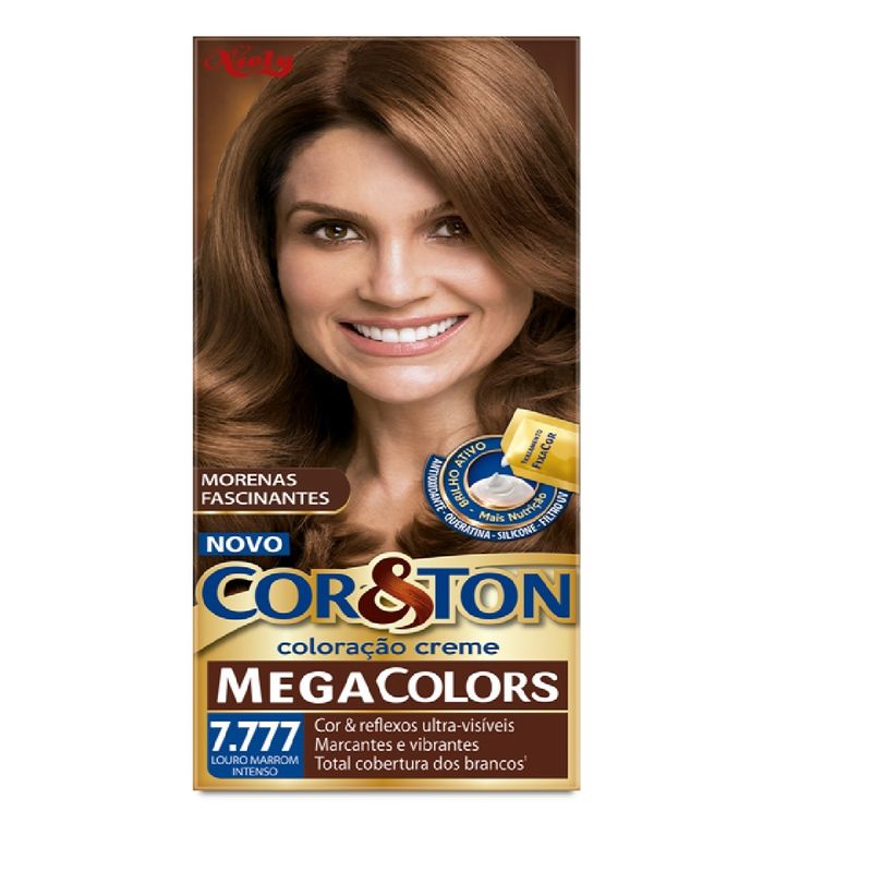 Tintura Capilar Permanente Niely Cor&Ton Cor 7.777 Louro Marrom Intenso