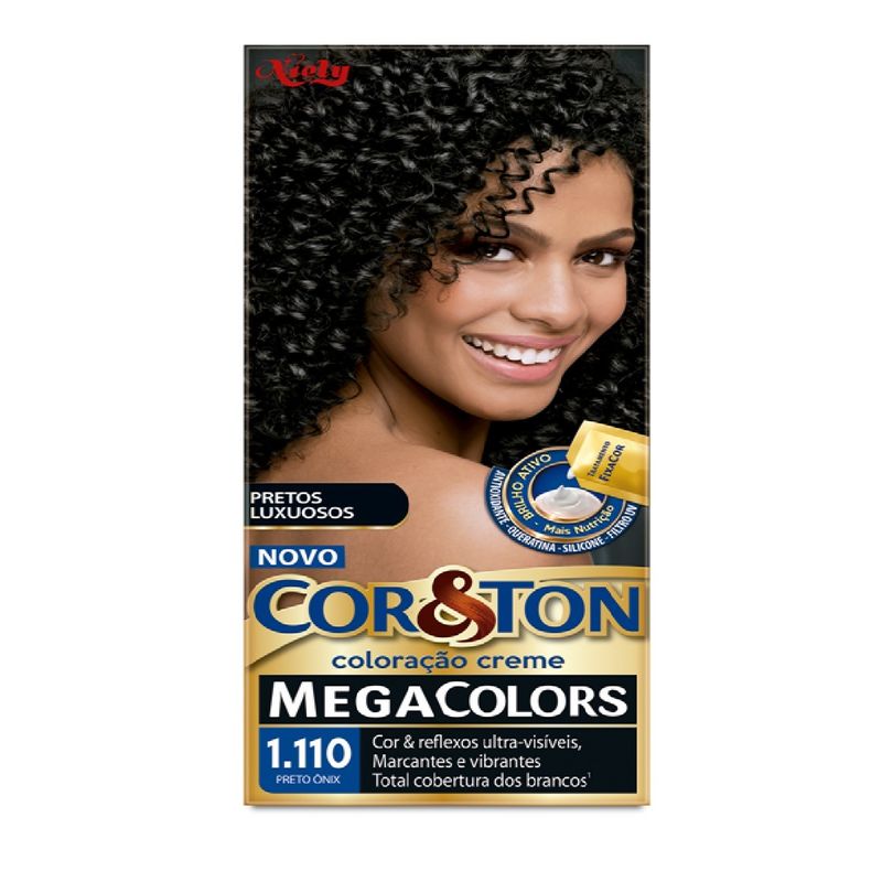 Tintura Capilar Permanente Niely Cor&Ton Cor 1.110 Preto Onix