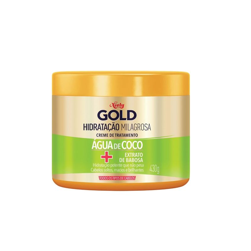 Niely Gold Mascara Tratamento Capilar Hidratante Agua Coco 430g
