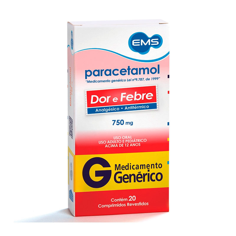 Paracetamol 750mg 20 comprimidos EMS