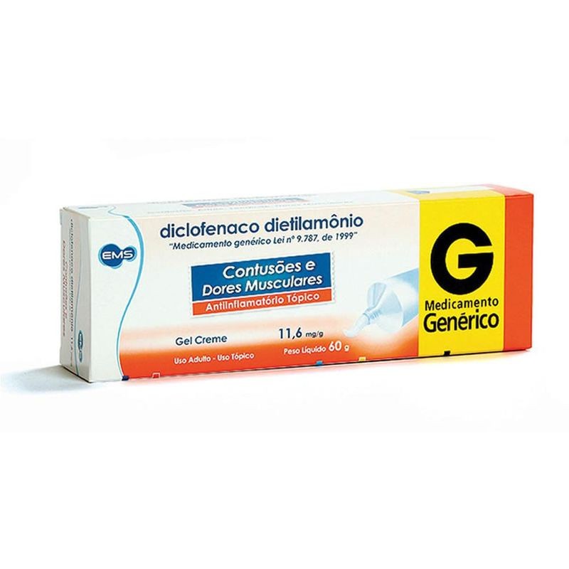 Diclofenaco Dietilamônio 11,6mg/g gel 60g EMS