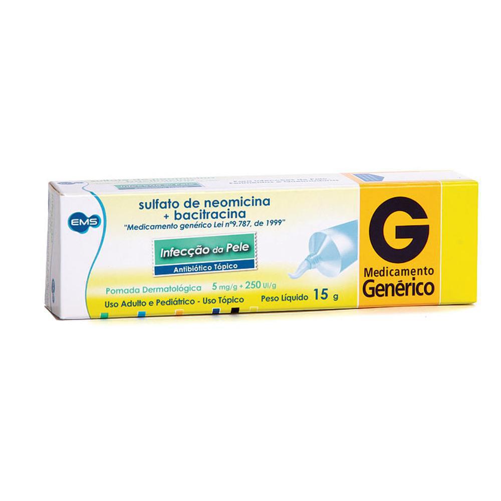 Sulfato de Neomicina + Bacitracina Zíncica creme 15g EMS