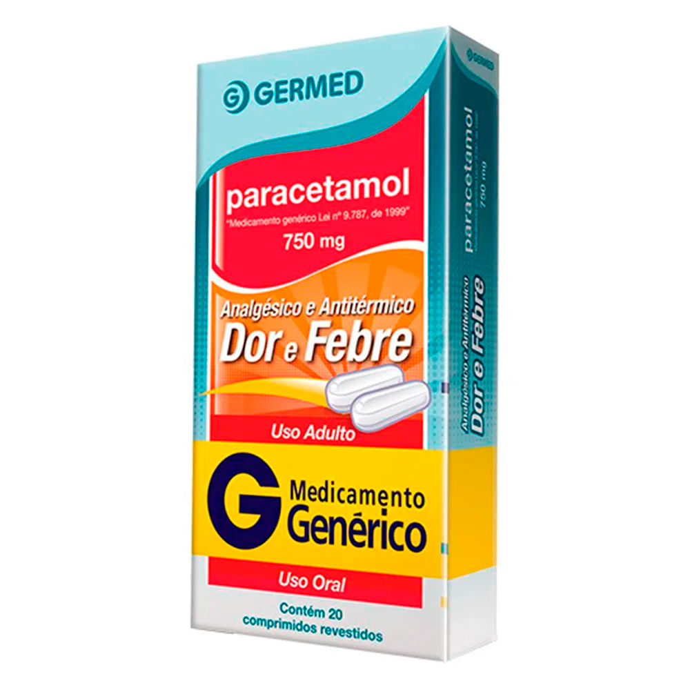 Paracetamol 750mg 20 comprimidos Germed