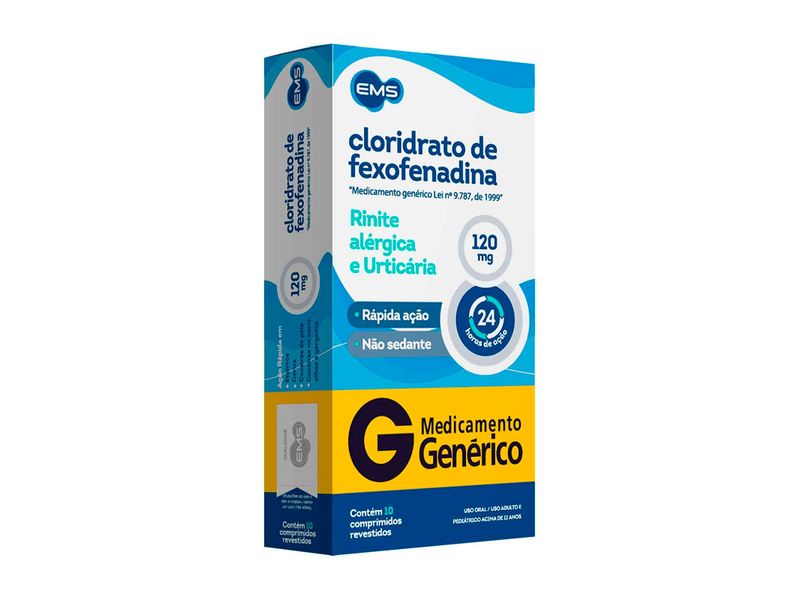 Cloridrato de Fexofenadina 120mg 10 comprimidos EMS