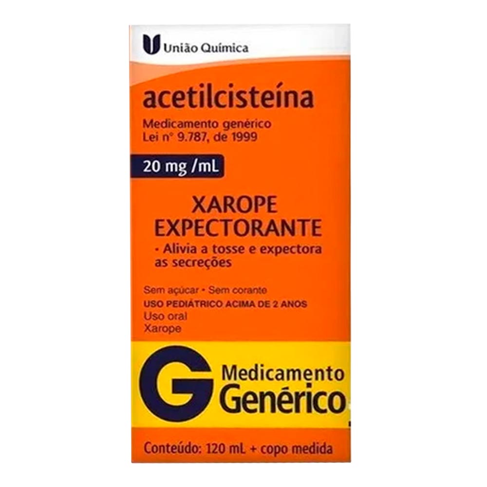 Acetilcisteina 20mg/ml xarope 120ml União Química