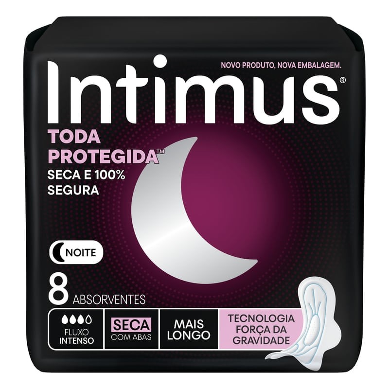 Absorvente Intimus Gel Noturno com Abas Secc/8