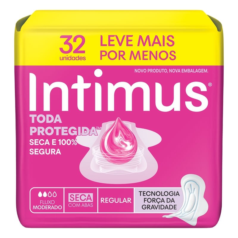 Absorvente Intimus Gel com Abas Seca 32 un