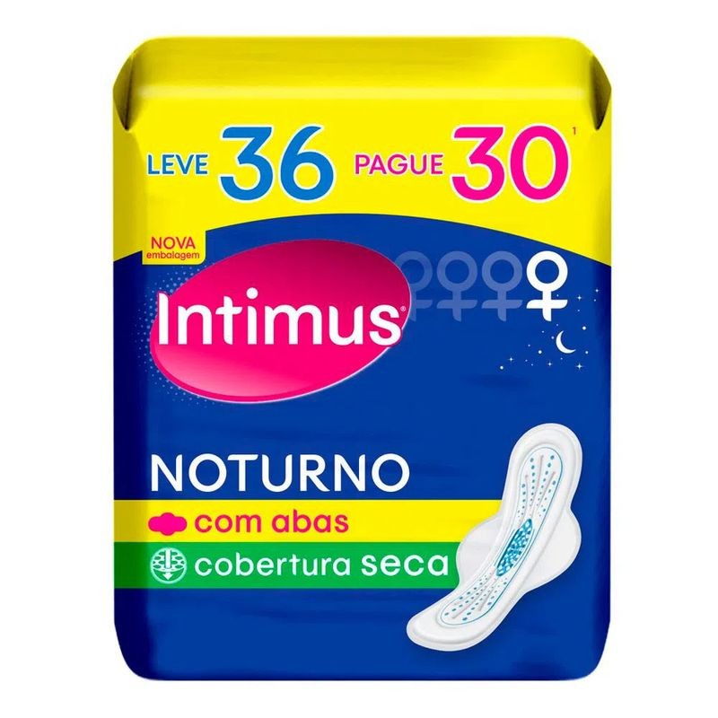 Absorvente Intimus Gel Noturno com Abas 36 un
