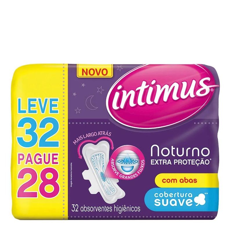 Absorvente Intimus Gel Noturno Extra Pro com Abas L32p28