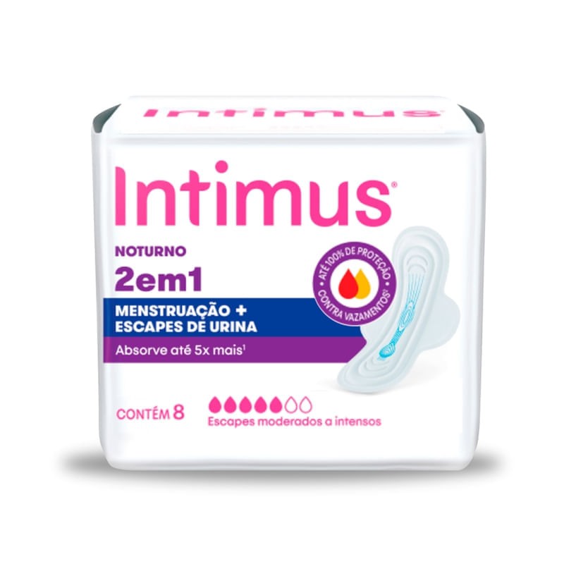 Absorvente Intimus 2 Em 1 Noturno 8 un
