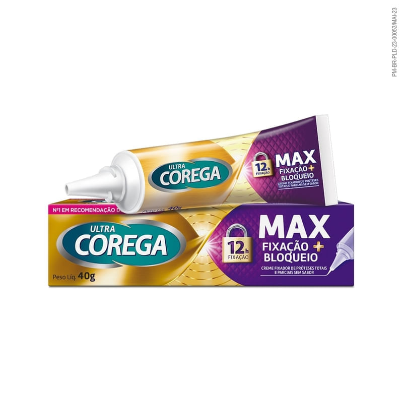 Corega Ultra Fixador De Dentadura Sem Sabor Creme 40g