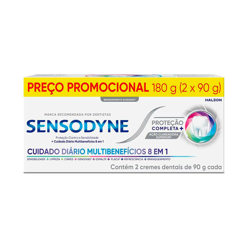 Creme Dental Sensodyne Protecao Completa Tamanho Familia 2x90g 180g