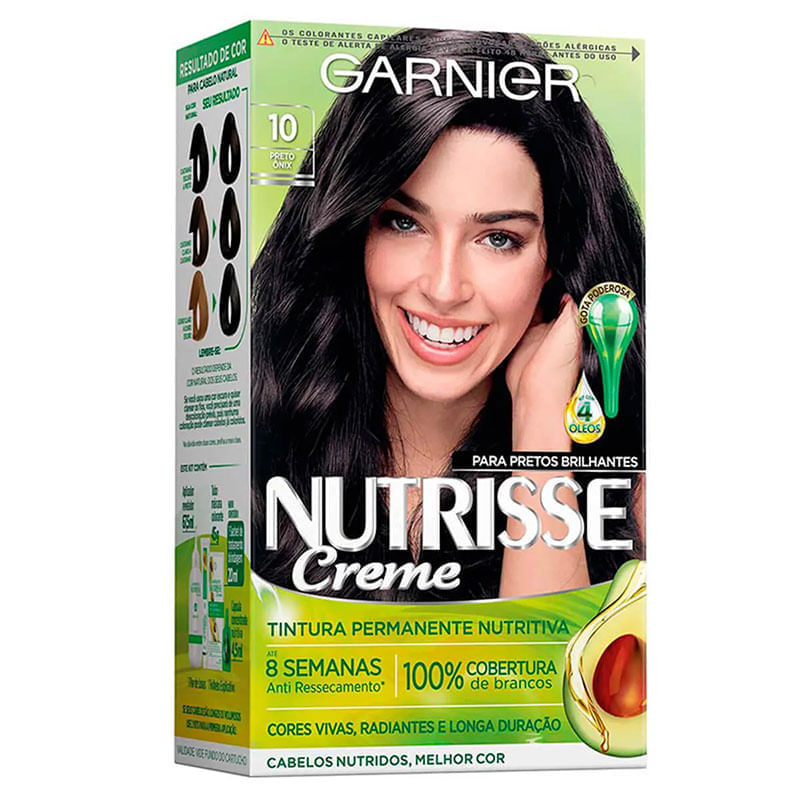 Tintura Capilar Permanente Nutrisse Creme Cor 10 Preto Onix
