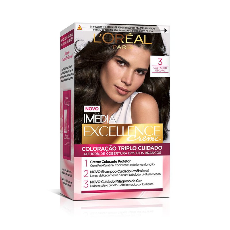 Tintura Capilar Imedia Exceelence Creme Cor 3 Castanho Escuro