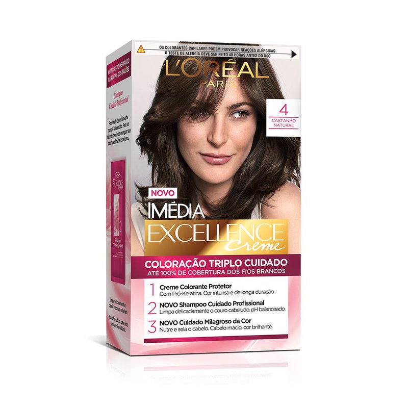 Tintura Capilar Imedia Exceelence Creme Cor 4 Castanho Natural