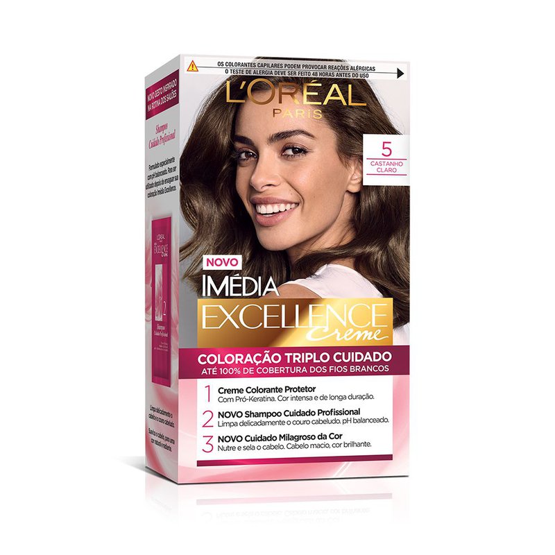 Tintura Capilar Imedia Exceelence Creme Cor 5 Castanho Claro