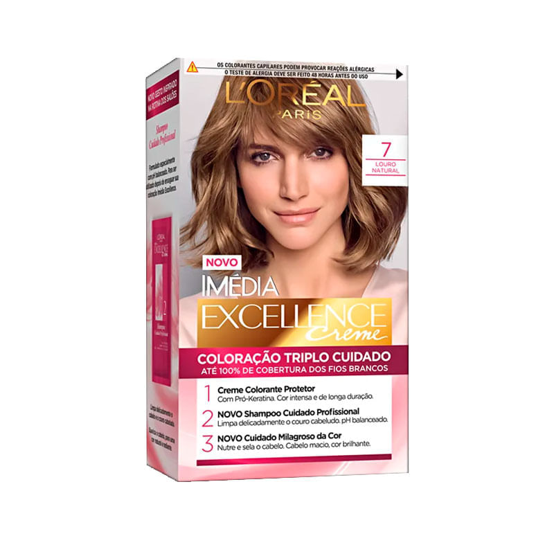 Tintura Capilar Imedia Exceelence Creme Cor 7 Louro Natural