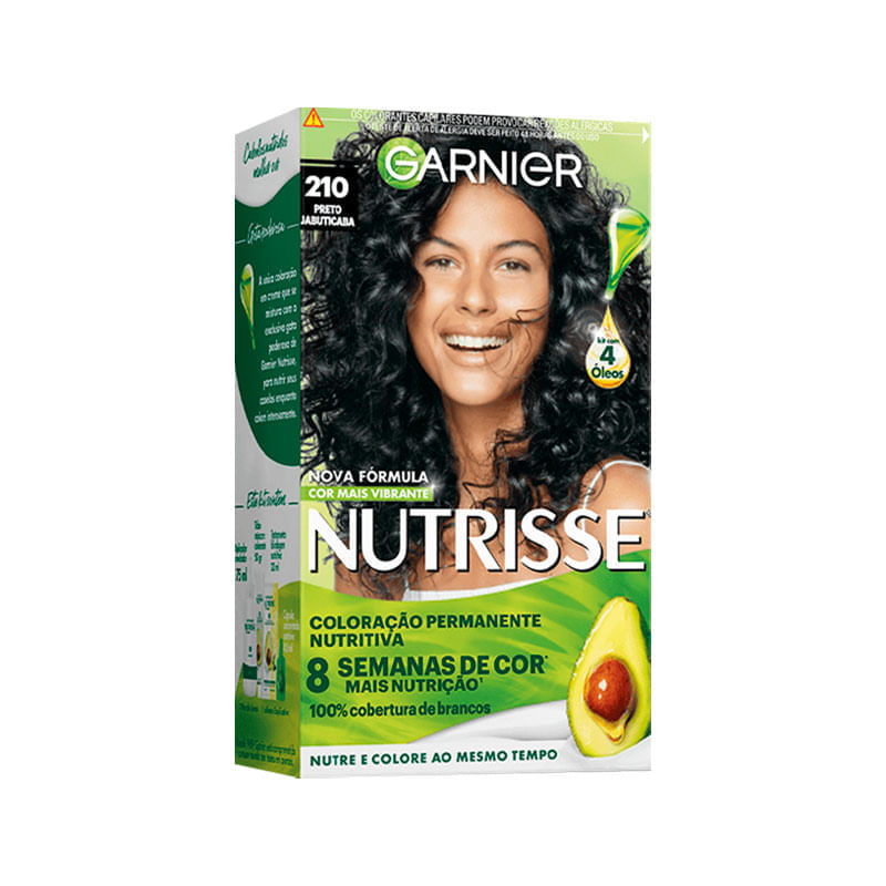 Tintura Capilar Permanente Nutrisse Creme Cor 210 Preto Jabuticaba