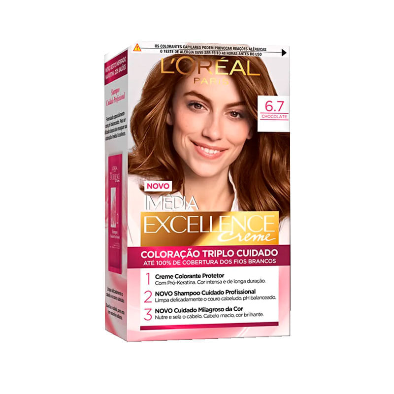 Tintura Capilar Imedia Exceelence Creme Cor 6.7 Chocolate Puro