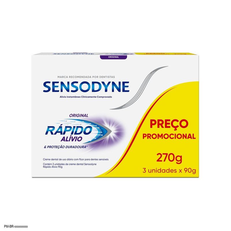 Creme Dental Sensodyne Rapido Alivio 90g Leve 3 Pague 2