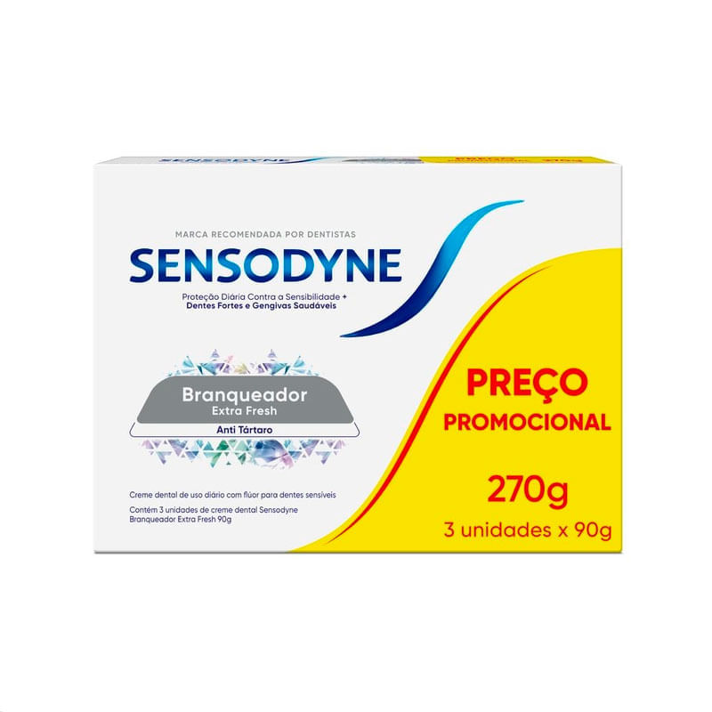 Creme Dental Sensodyne Branqueador Extra Fresh 90g Leve 3 Pague 2