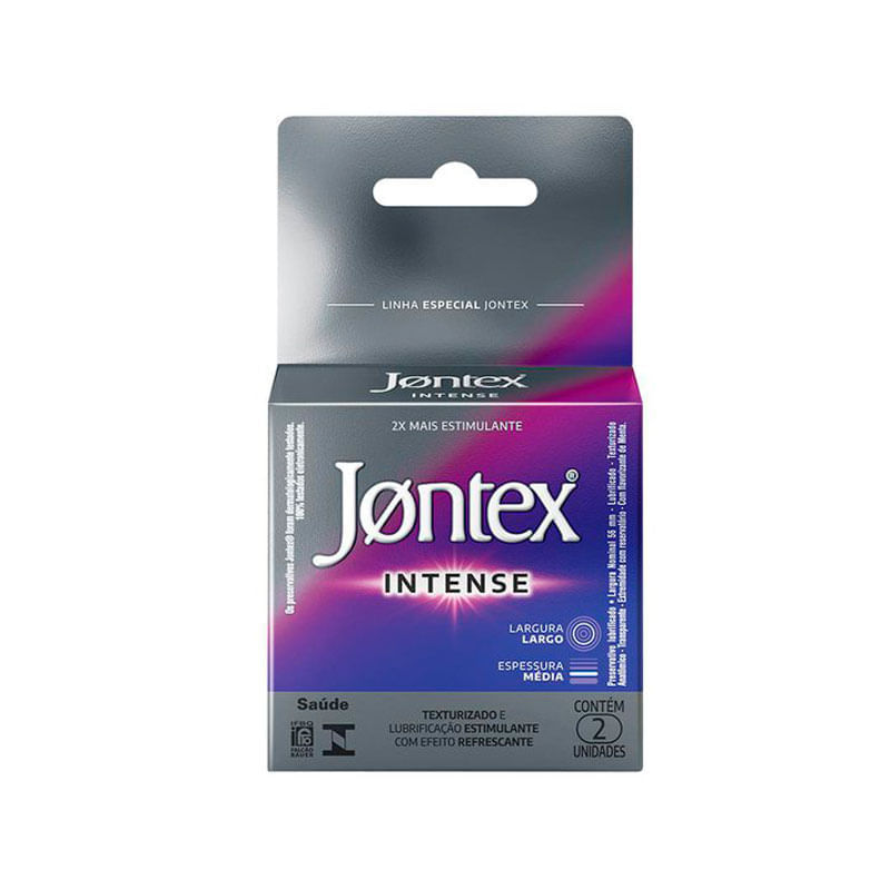 Preservativo Masculino Lubrificado Intense Flavorizado Menta Jontex Especial Caixa 2 Unidades
