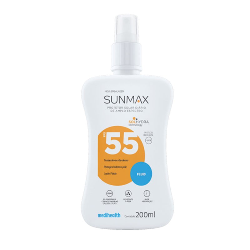 Protetor Solar Sunmax Fluid Fps55 200ml