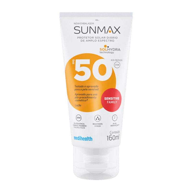 Protetor Solar Sunmax Sensitive Family Fps50 160ml