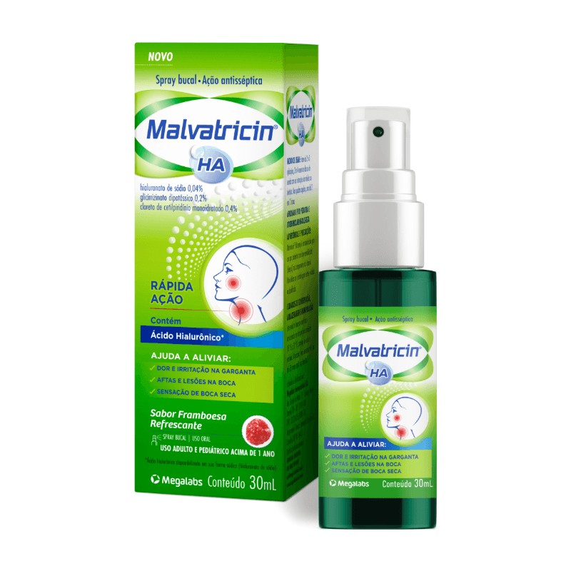 Malvatricin HA Spray Bucal Sabor Framboesa 30ml