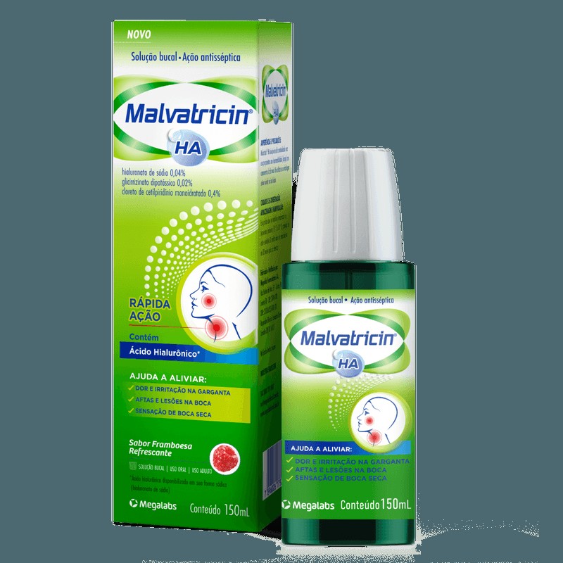 Malvatricin HA Solucao Bucal Sabor Framboesa 150ml