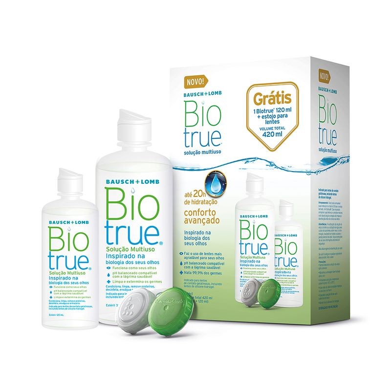 Biotrue Solucao Oftalmologica 300ml + 120ml + Estojo